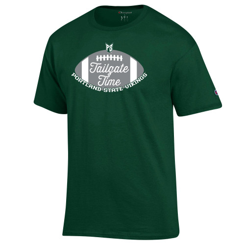  Champion Dark Green T Shirt - Portland State Tailgate Time