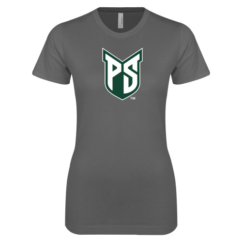  Next Level Womens Charcoal Boyfriend Tee - Official Logo
