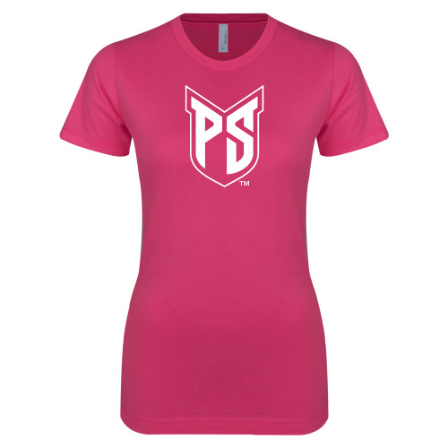  Next Level Womens Fuchsia Boyfriend Tee - Official Logo