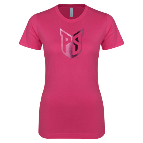  Next Level Womens Fuchsia Boyfriend Tee - Official Logo Foil