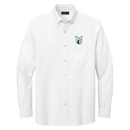  Brooks Brothers Mens White Casual Oxford Cloth Shirt - Official Logo