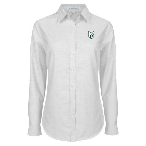  Womens White Oxford Shirt - Official Logo