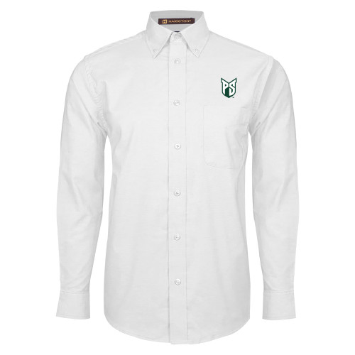  White Oxford Long Sleeve Shirt - Official Logo
