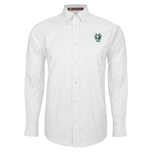  White Oxford Long Sleeve Shirt - Viking Head