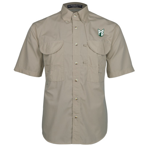  Khaki Fishing Shirt Performance Short Sleeve - Official Logo