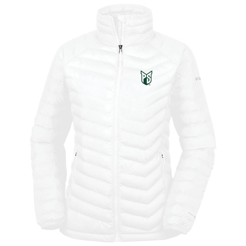  Columbia Womens White Powder Lite Jacket - Official Logo