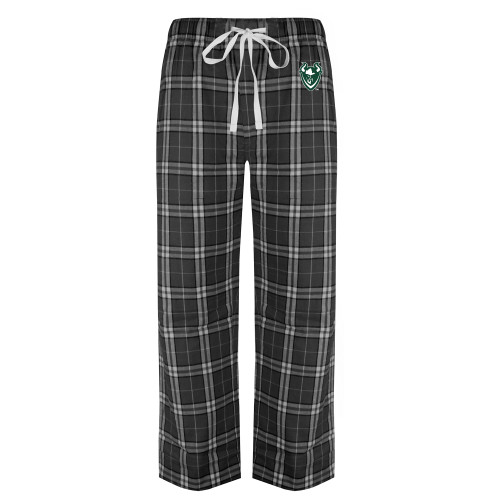  Black/Grey Flannel Pajama Pant - Viking Head