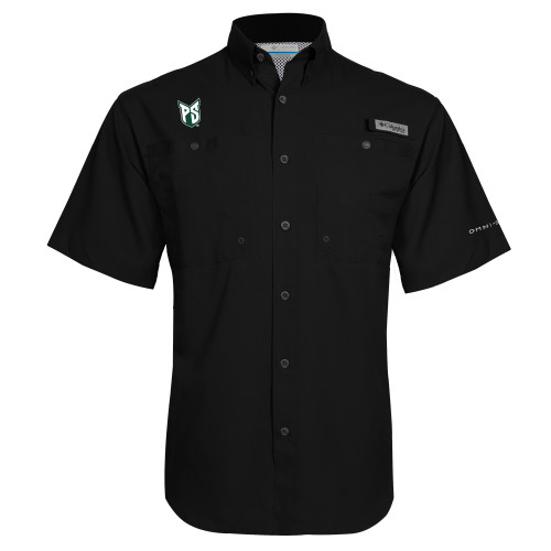  Columbia Black Tamiami Performance Short Sleeve Shirt - Official Logo
