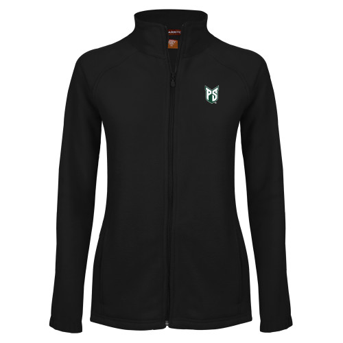  Womens Black Fleece Full Zip Jacket - Official Logo