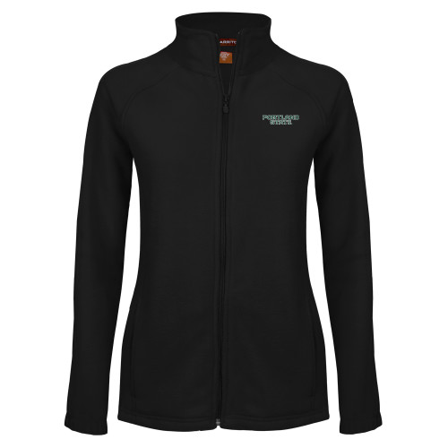  Womens Black Fleece Full Zip Jacket - Portland State