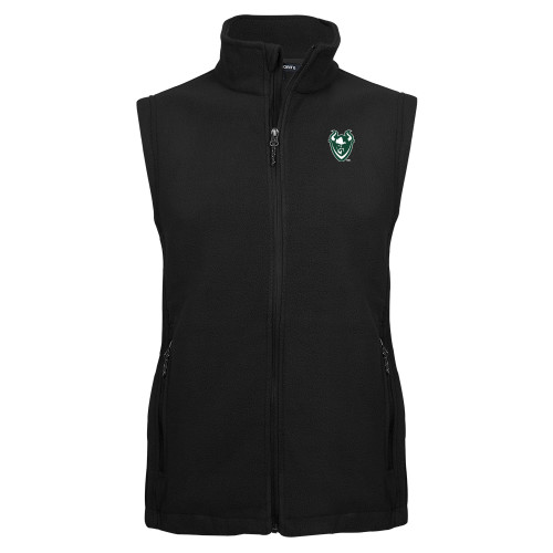  Black Fleece Full Zip Vest - Viking Head