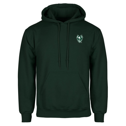  Dark Green Fleece Hood - Viking Head