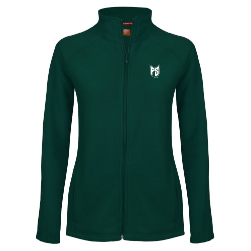  Womens Dark Green Fleece Full Zip Jacket - Official Logo