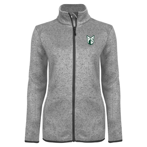  Womens Grey Heather Fleece Jacket - Official Logo