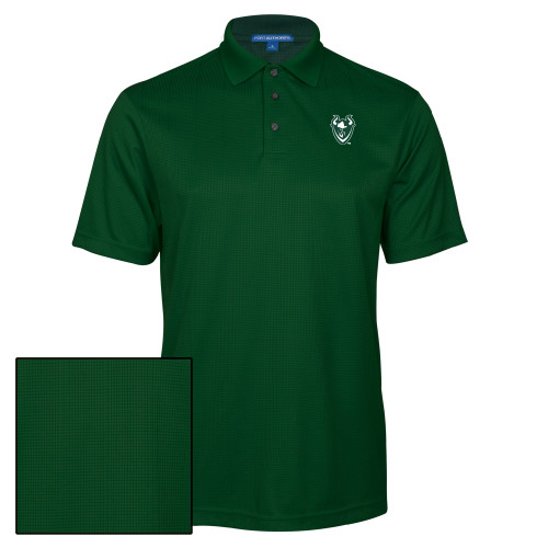  Dark Green Performance Fine Jacquard Polo - Viking Head