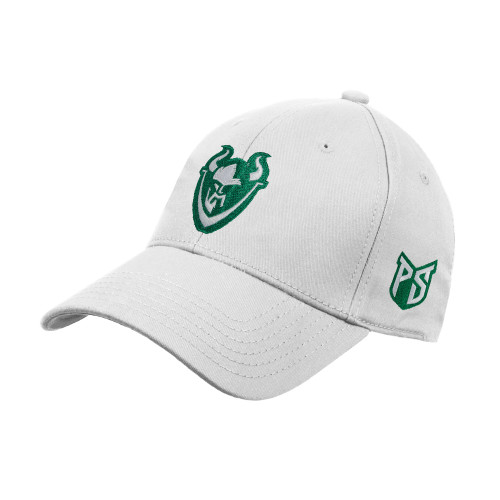  White Structured Adjustable Pro Style Hat - Viking Head