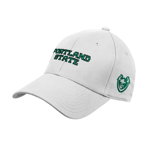  White Structured Adjustable Pro Style Hat - Portland State