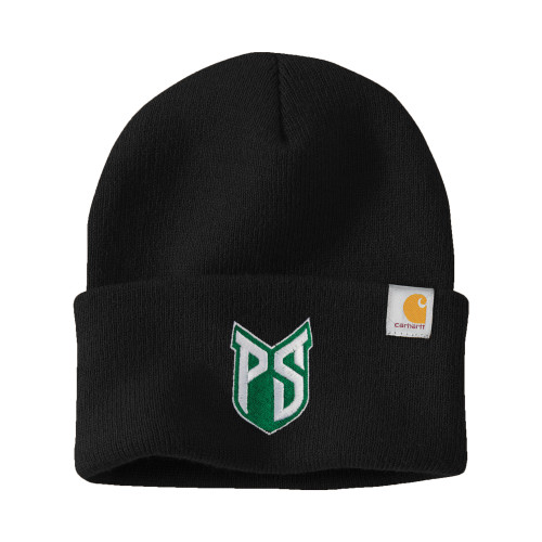  Carhartt Black Knit Beanie w/Cuff - Official Logo