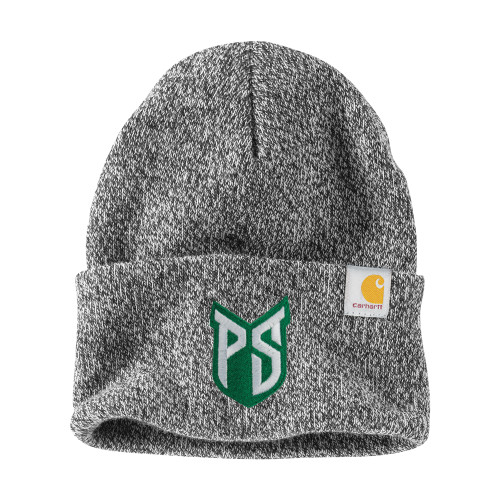  Carhartt Black/White Knit Beanie w/Cuff - Official Logo