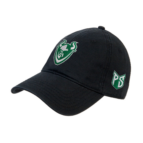  Black Unstructured Adjustable Low Profile Hat - Viking Head