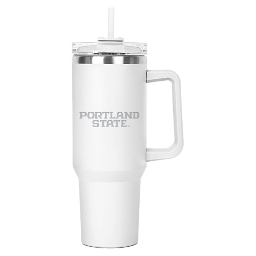  Hippo White Mug & Straw Lid with Twist Closure 40 oz - Portland State Engraved