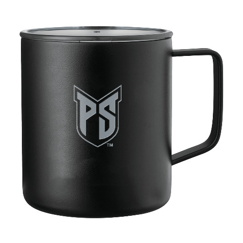  Rover Camp Vacuum Insulated Black Mug 14oz - Official Logo Engraved Reversed