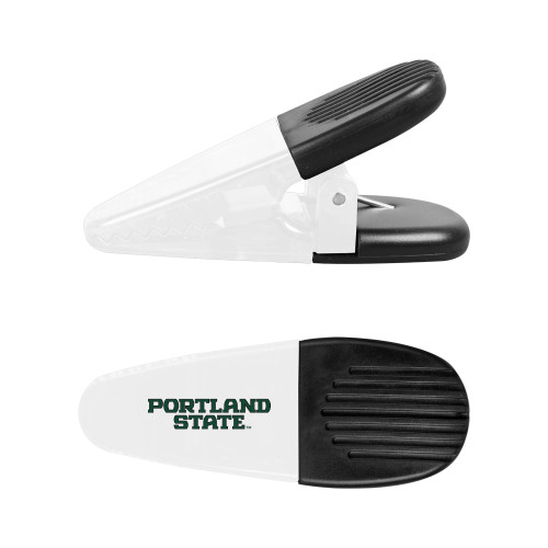  White Crocodile Clip/Magnet - Portland State