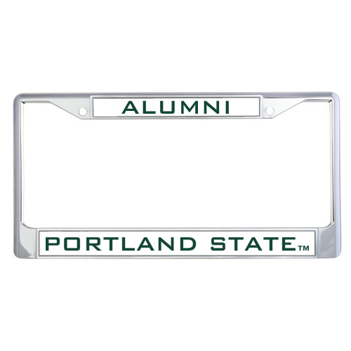  Alumni Metal License Plate Frame in Chrome - Portland State