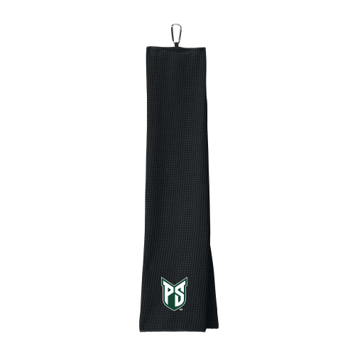  Black Waffle Microfiber Golf Towel - Official Logo