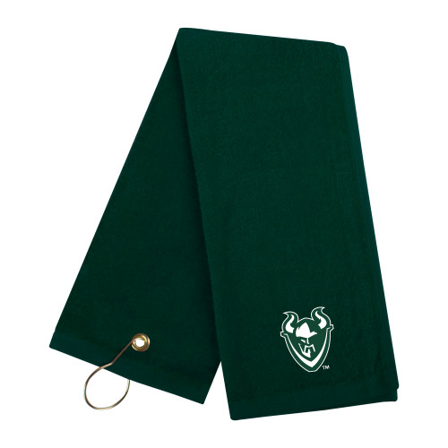  Dark Green Golf Towel - Viking Head