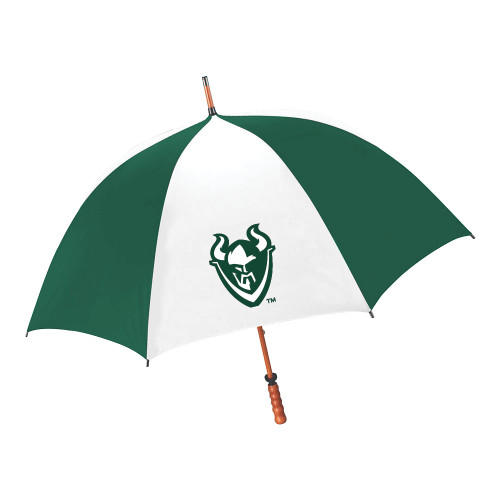  64 Inch Forest Green/White Umbrella - Viking Head