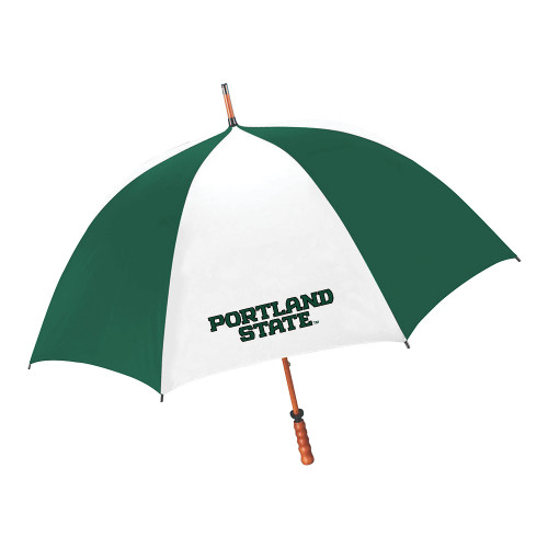  64 Inch Forest Green/White Umbrella - Portland State