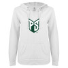 Thumbnail image for  ENZA Womens White V Notch Raw Edge Fleece Hoodie