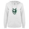 Thumbnail image for  ENZA Womens White V Notch Raw Edge Fleece Hoodie