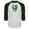Thumbnail image for  White/Dark Green Raglan Baseball T Shirt