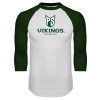 Thumbnail image for  White/Dark Green Raglan Baseball T Shirt
