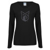 Thumbnail image for  Womens Black Long Sleeve V Neck Tee 