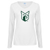 Thumbnail image for  Womens White Long Sleeve V Neck Tee