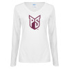 Thumbnail image for  Womens White Long Sleeve V Neck Tee