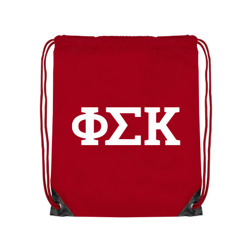  Red Drawstring Backpack - Greek Letters