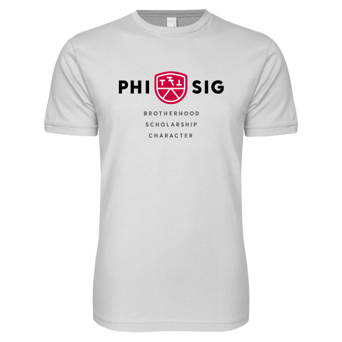  Next Level White SoftStyle T Shirt - Phi Sig Stacked