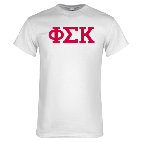 White T Shirt-Greek Letters