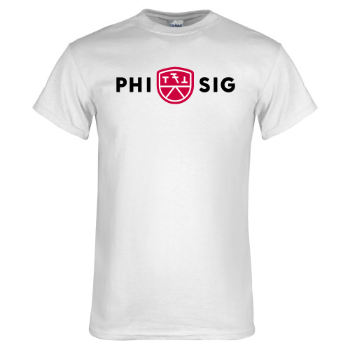 White T Shirt-Phi Sig Wordmark