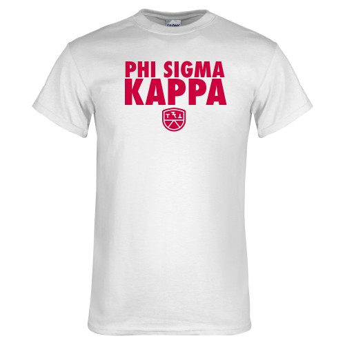 White T Shirt-Stacked Phi Sigma Kappa