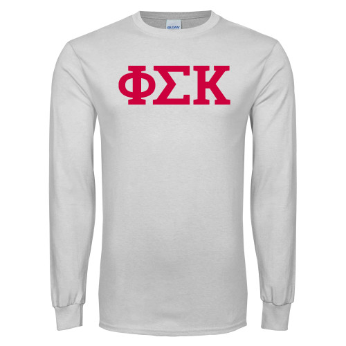 White Long Sleeve T Shirt-Greek Letters