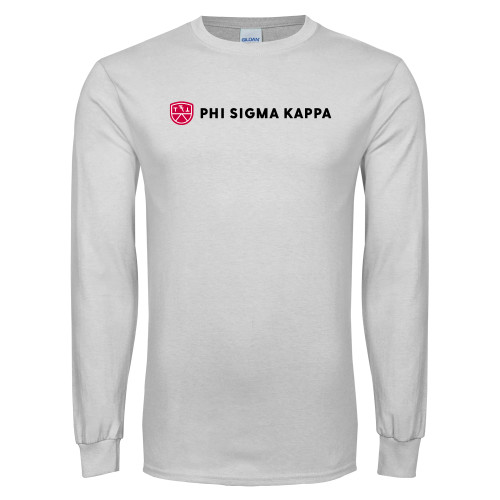 White Long Sleeve T Shirt-Phi Sigma Kappa