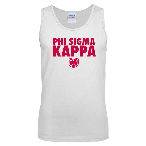 White Tank Top-Stacked Phi Sigma Kappa