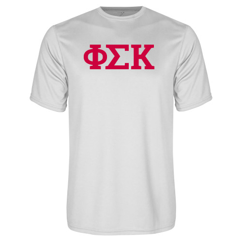 White Performance Tee-Greek Letters