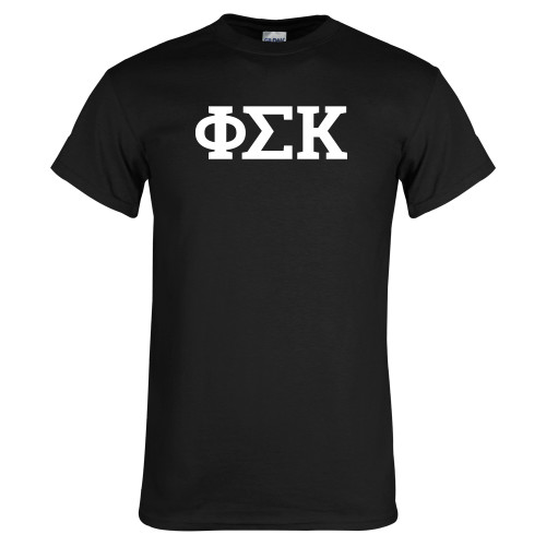 Black T Shirt-Greek Letters