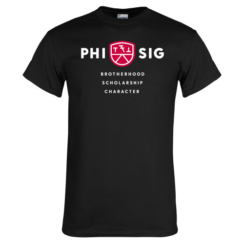 Black T Shirt-Phi Sig Stacked